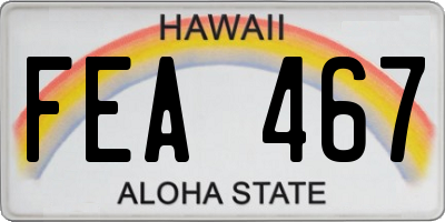 HI license plate FEA467
