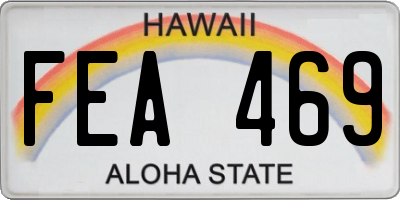 HI license plate FEA469