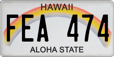 HI license plate FEA474