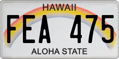 HI license plate FEA475