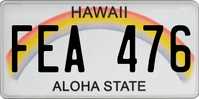 HI license plate FEA476