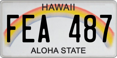 HI license plate FEA487