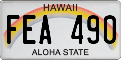 HI license plate FEA490