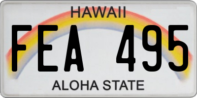 HI license plate FEA495