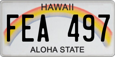 HI license plate FEA497