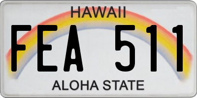 HI license plate FEA511