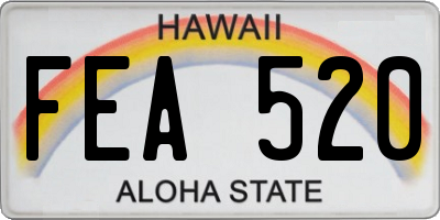 HI license plate FEA520