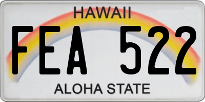 HI license plate FEA522