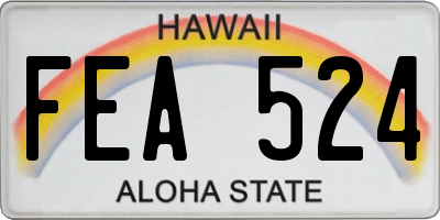 HI license plate FEA524