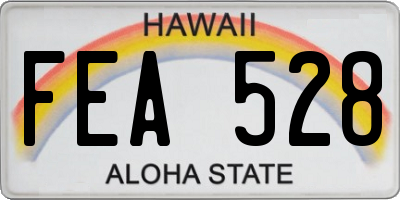 HI license plate FEA528