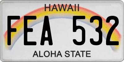 HI license plate FEA532