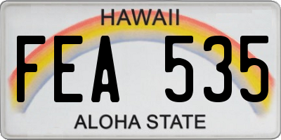 HI license plate FEA535