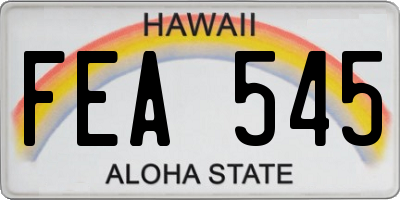HI license plate FEA545