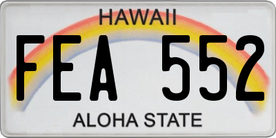 HI license plate FEA552