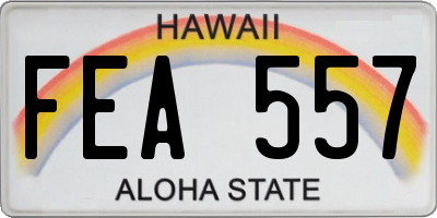 HI license plate FEA557