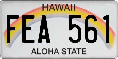HI license plate FEA561
