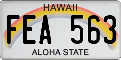 HI license plate FEA563