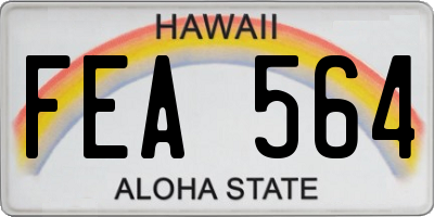 HI license plate FEA564