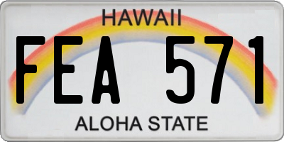 HI license plate FEA571