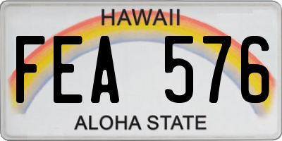HI license plate FEA576