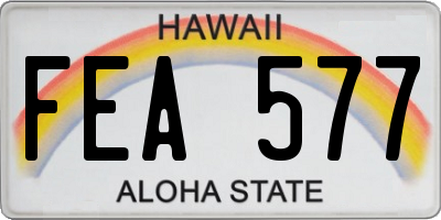 HI license plate FEA577