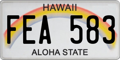 HI license plate FEA583