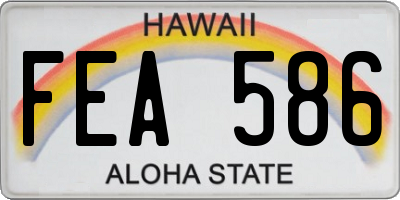HI license plate FEA586