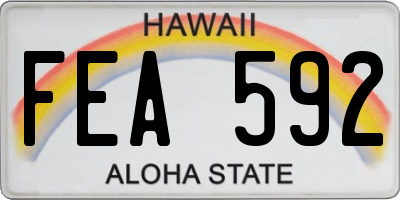 HI license plate FEA592