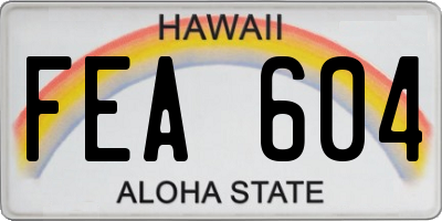 HI license plate FEA604