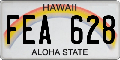 HI license plate FEA628