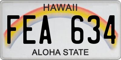 HI license plate FEA634