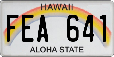 HI license plate FEA641