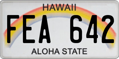 HI license plate FEA642