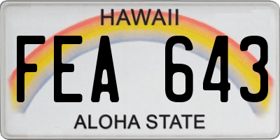 HI license plate FEA643