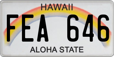 HI license plate FEA646