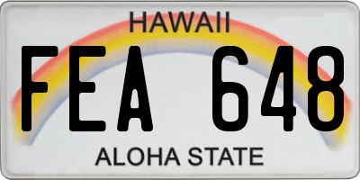 HI license plate FEA648