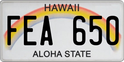 HI license plate FEA650