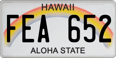 HI license plate FEA652
