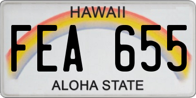HI license plate FEA655