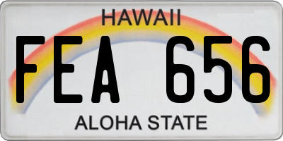 HI license plate FEA656