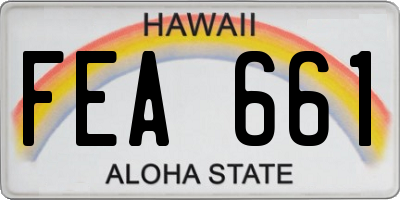 HI license plate FEA661