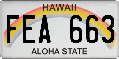 HI license plate FEA663