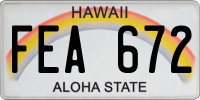 HI license plate FEA672