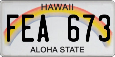 HI license plate FEA673