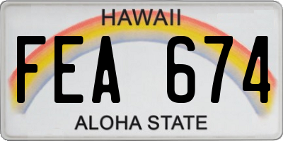HI license plate FEA674