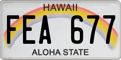 HI license plate FEA677