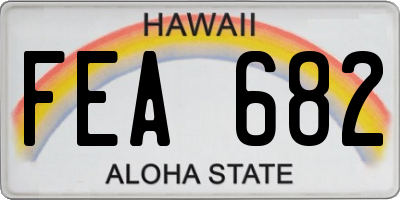 HI license plate FEA682