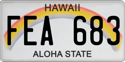 HI license plate FEA683