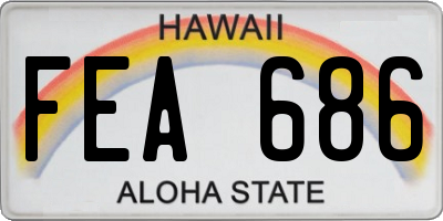 HI license plate FEA686