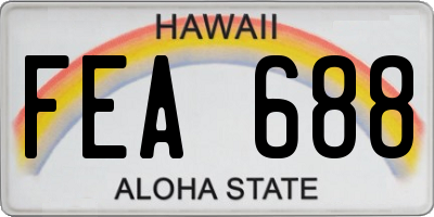 HI license plate FEA688
